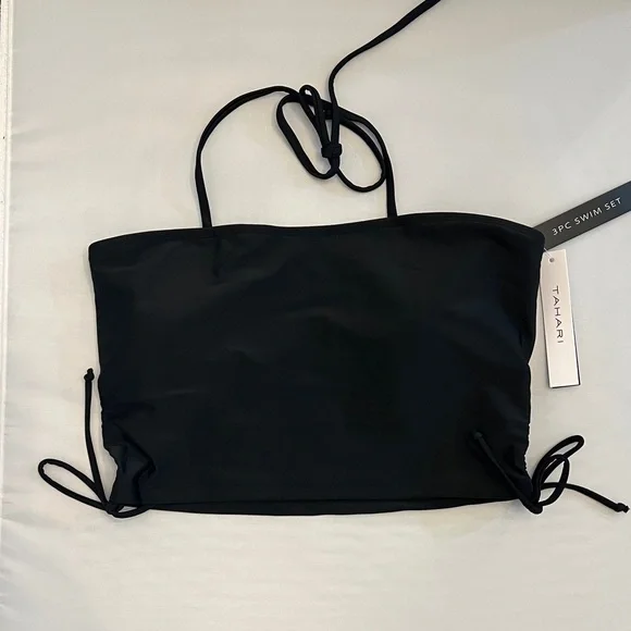 Tahari 3 Piece Black Bikini with Matching Sarong. size L. NWT. - Picture 6 of 13